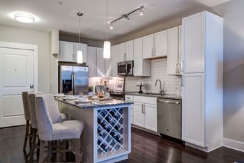 Kitchen with modern lighting